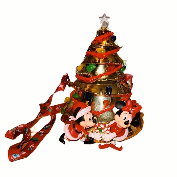 Disney Holiday Disney Gold Christmas Tree Mickey Minnie Mouse Light